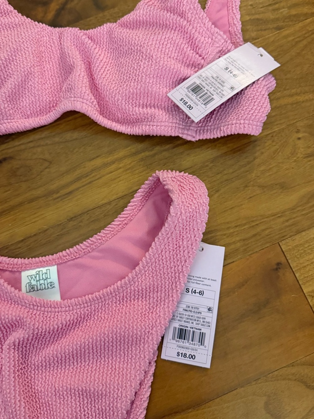 NWT Wild Fable Pink Textured Bikini Set - Picture 2 of 3